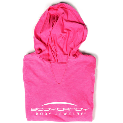 Body Candy Logo Pink Frost Tapered Long Sleeve Hoodie