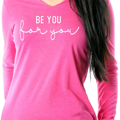 Be You, For You Black Tapered Long Sleeve Hoodie