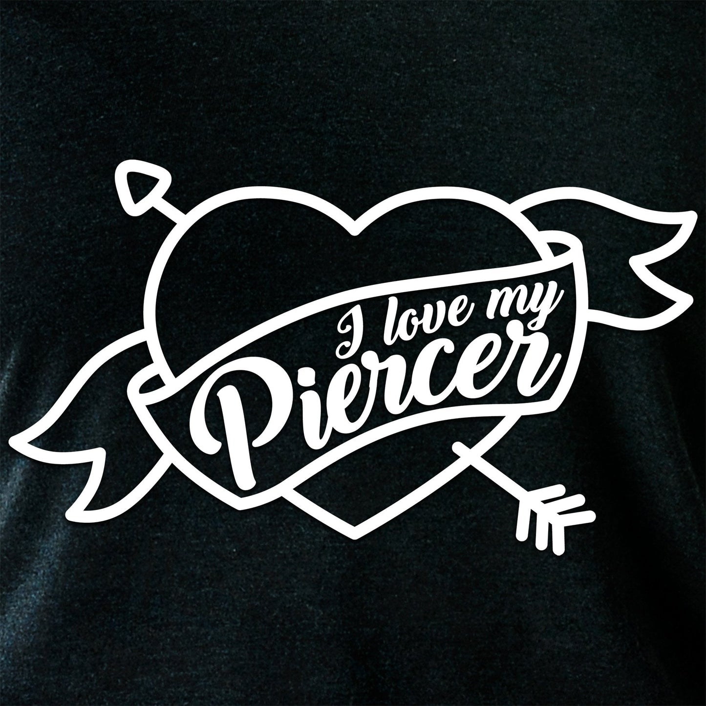 I Love My Piercer Black Tapered Long Sleeve Hoodie
