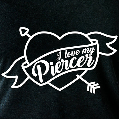 I Love My Piercer Black Tapered Long Sleeve Hoodie