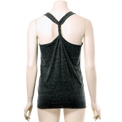 Pierced Girls Do It Better Black Gray Cosmic Twist Back Tank Top