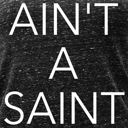 Ain't a Saint Black Gray Cosmic Twist Back Tank Top