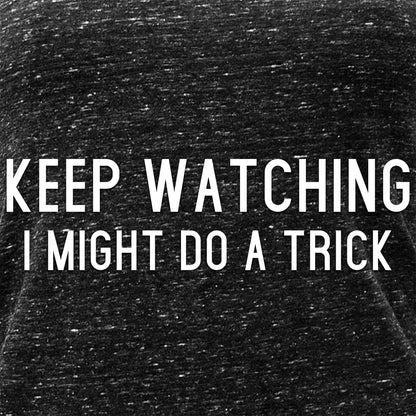 Keep Staring, I Might Do A Trick Black Gray Cosmic Twist Back Tank Top