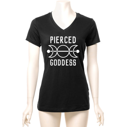Pierced Goddess Tapered V-Neck Tee Shirt