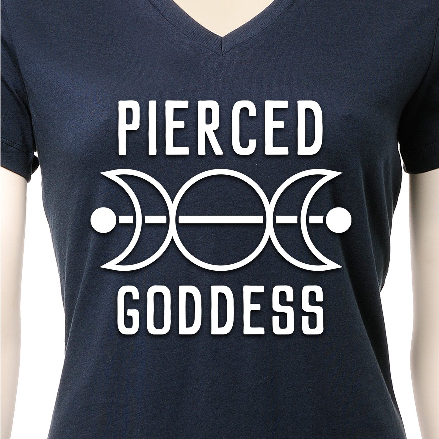 Pierced Goddess Tapered V-Neck Tee Shirt