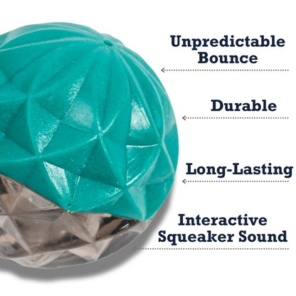 Country Living Geometric Textured Ball Dog Chew Toy, Interactive Rubber Toy for Mental Stimulation – Small