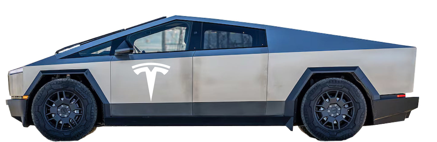 Tesla "T" Door Decals For The 2023-2026 Tesla Cybertruck (x2)