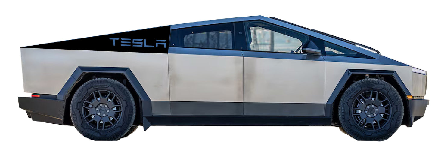 "TESLA" Bedside Panel Decals For The 2023-2026 Tesla Cybertruck (x2)