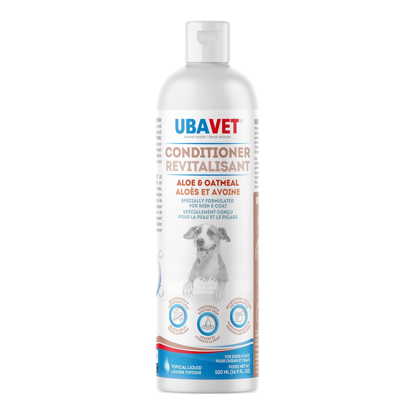 UBAVET Aloe & Oatmeal Conditioner for Dogs & Cats – Soothing Moisturizing Formula for Sensitive Skin (16.9 fl oz / 500ml)