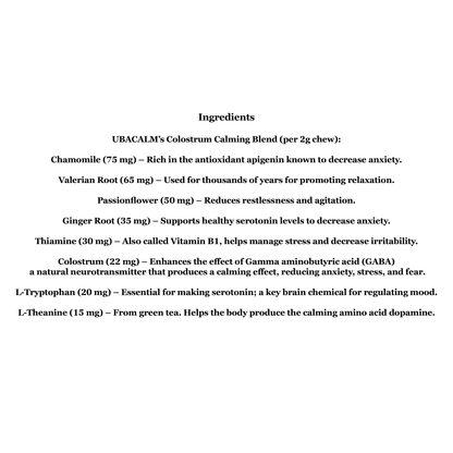 UBAVET UBACALM Calming Soft Chews for Dogs & Cats – Natural Stress & Anxiety Relief