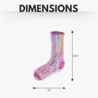Squeaky Sock Plush Dog Toy – Whimsy Wonders Unicorn Design