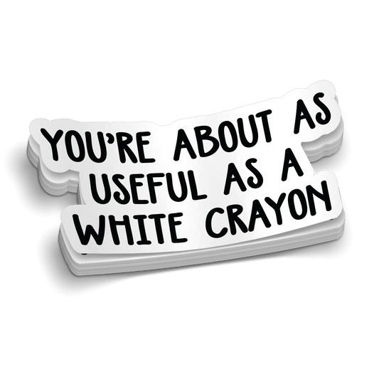 White Crayon 6 Inch Decal