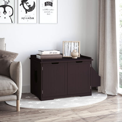 Cat Litter Box Nightstand End Table Enclosure