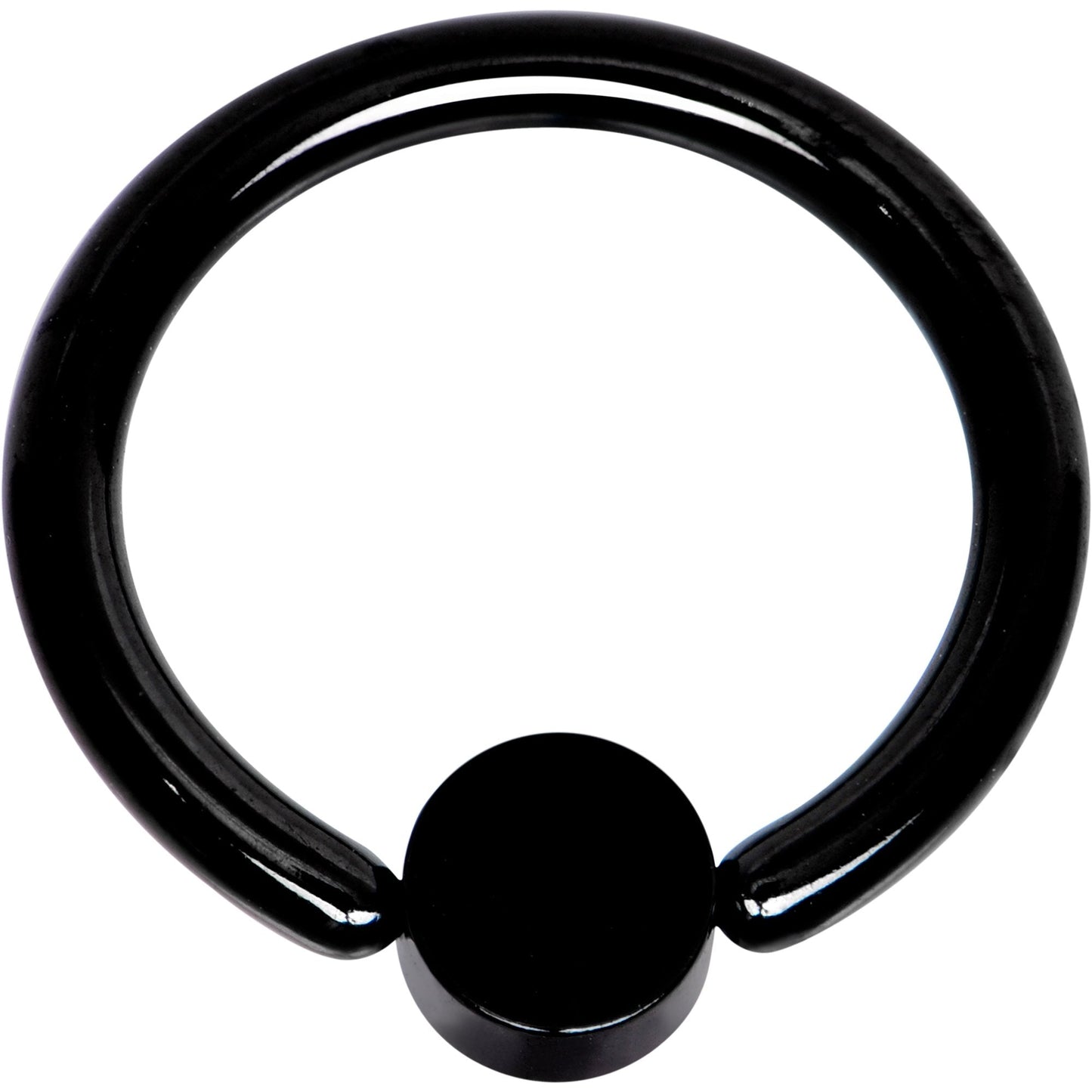 14G 3/8 Aqua Faux Opal 4mm Disc Black BCR Captive Ring