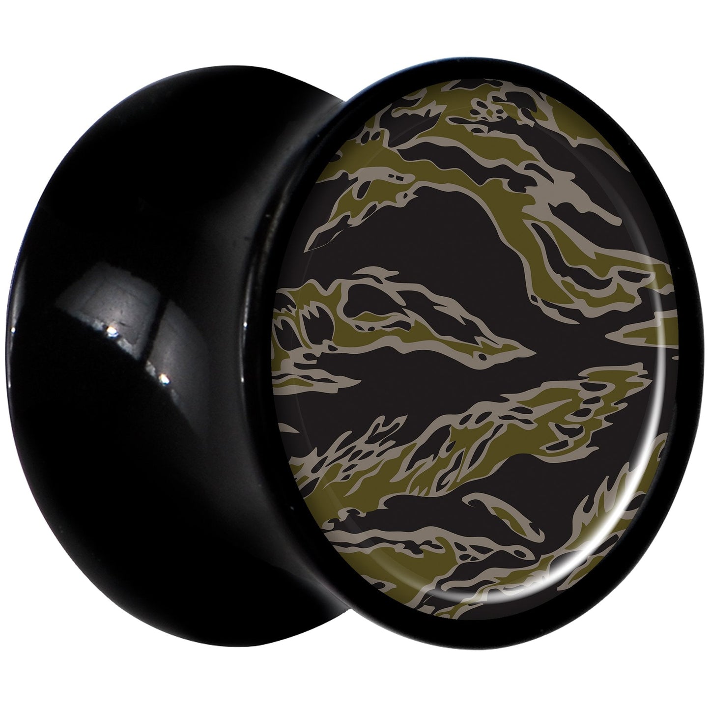 Black Acrylic Tiger Camo Print Saddle Plug Set 00G