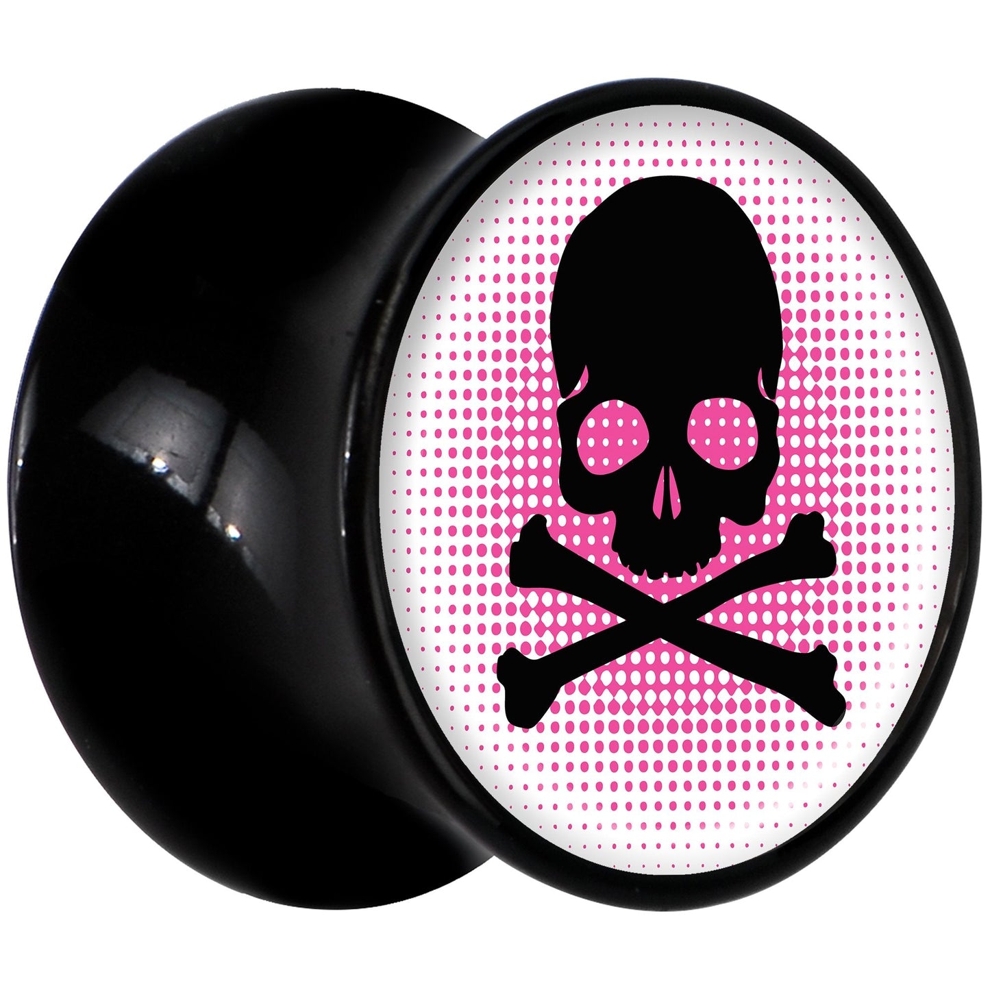 Black Acrylic Pink Black Skull Saddle Plug Set 1/2