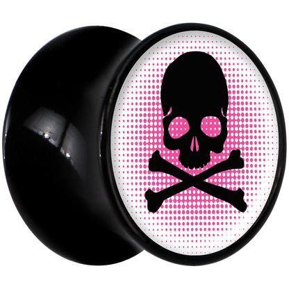 Black Acrylic Pink Black Skull Saddle Plug Set 1/2