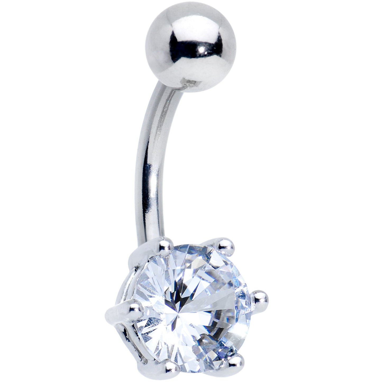 Blue Purple Aurora Clear CZ Gem Belly Ring Set of 4