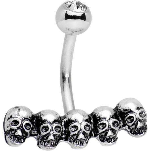 Pile of Skulls Halloween Belly Ring