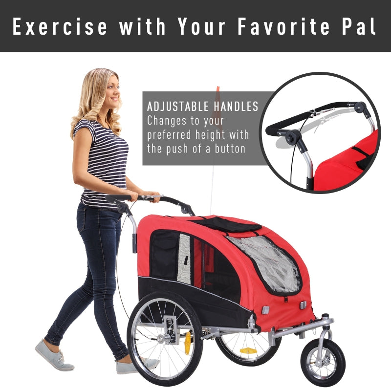 Pet Dog Bicycle Trailer Jogger with Suspension