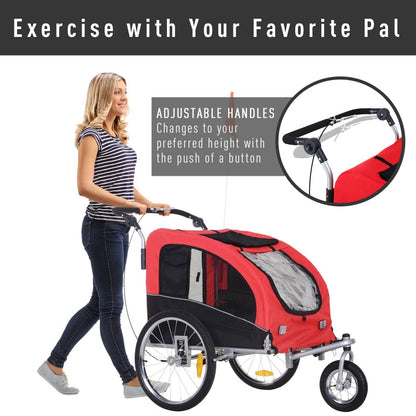Pet Dog Bicycle Trailer Jogger with Suspension