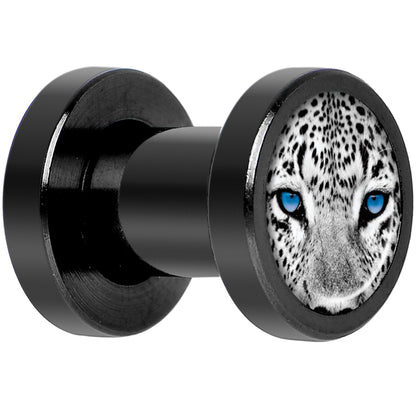 Black White Leopard Eyes Black Anodized Screw Fit Plug Set 4G