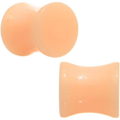 00G  Light Peach Solid UV Acrylic Flesh Tone Saddle Plug Set