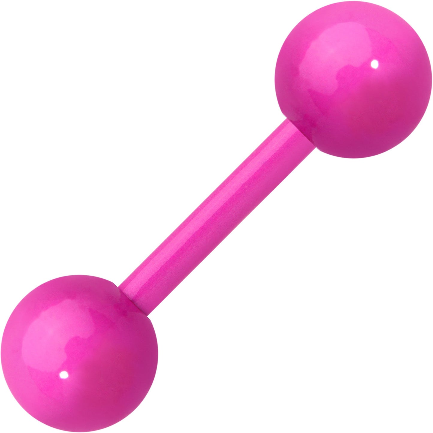 14G 9mm Pink Acrylic Over Steel 6mm Ball Straight Barbell