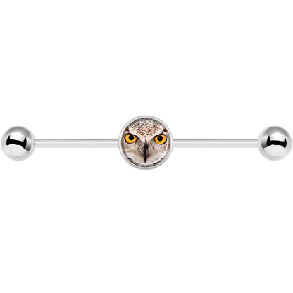 14G Full Color Owl Industrial Barbell 37mm
