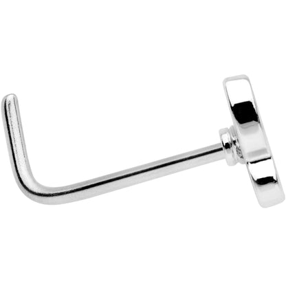 20G 1/4 Clear CZ Gem Butterfly L Shaped Nose Ring