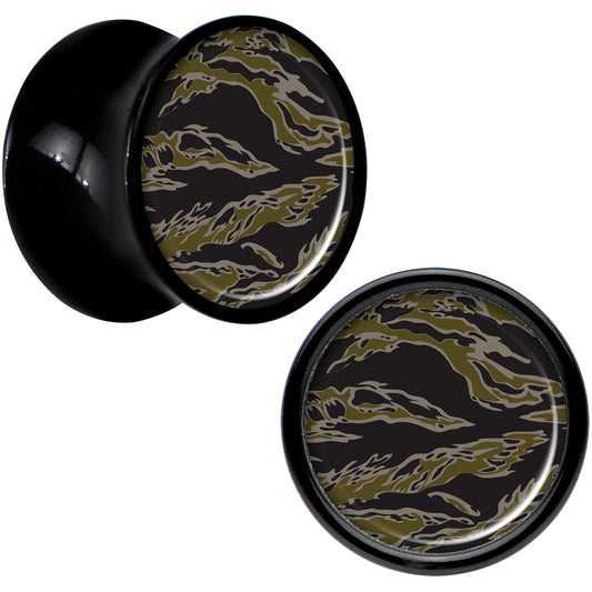 Black Acrylic Tiger Camo Print Saddle Plug Set 00G