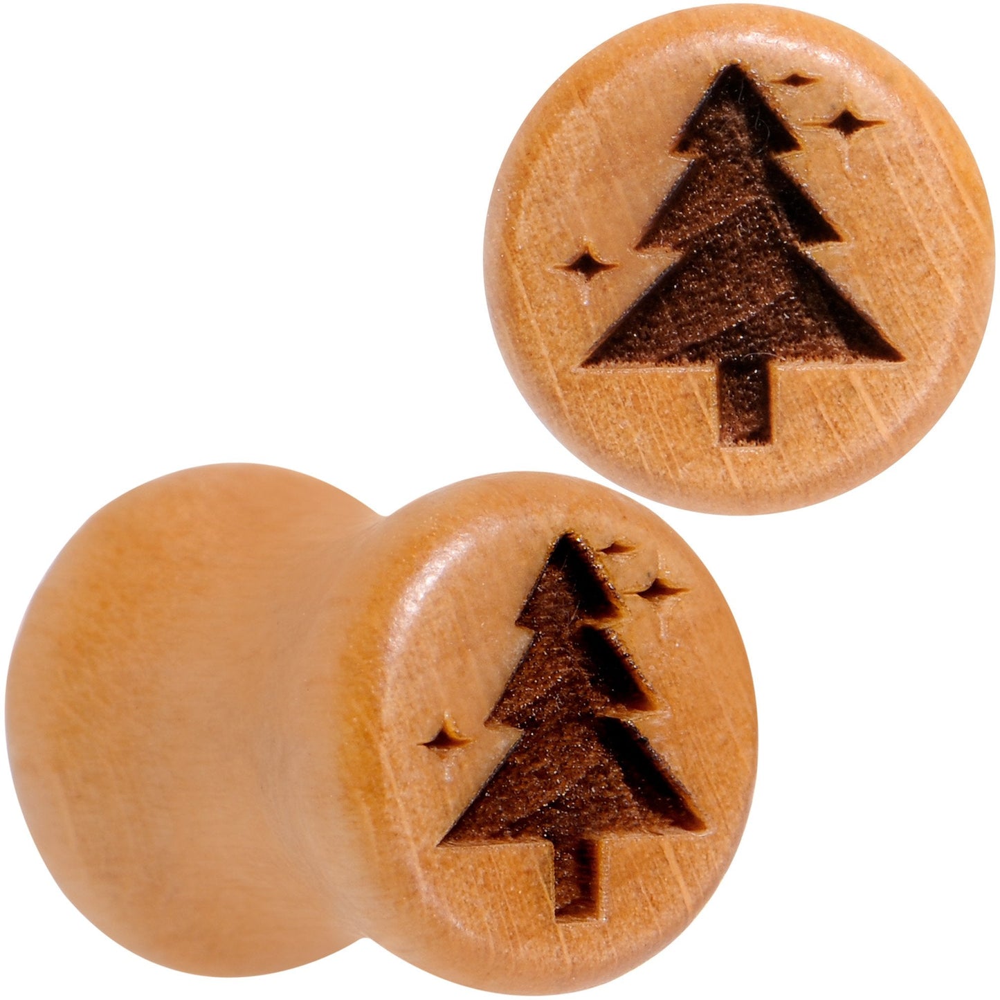 Organic Beechwood Christmas Tree Saddle Plug Set Sizes 8mm to 25mm