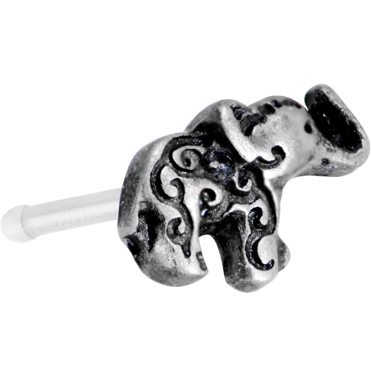 20G Steel Rustic Tribal Elephant Nose Bone