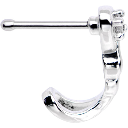 20G 1/4 Clear CZ Gem Deco Twist Nose Bone
