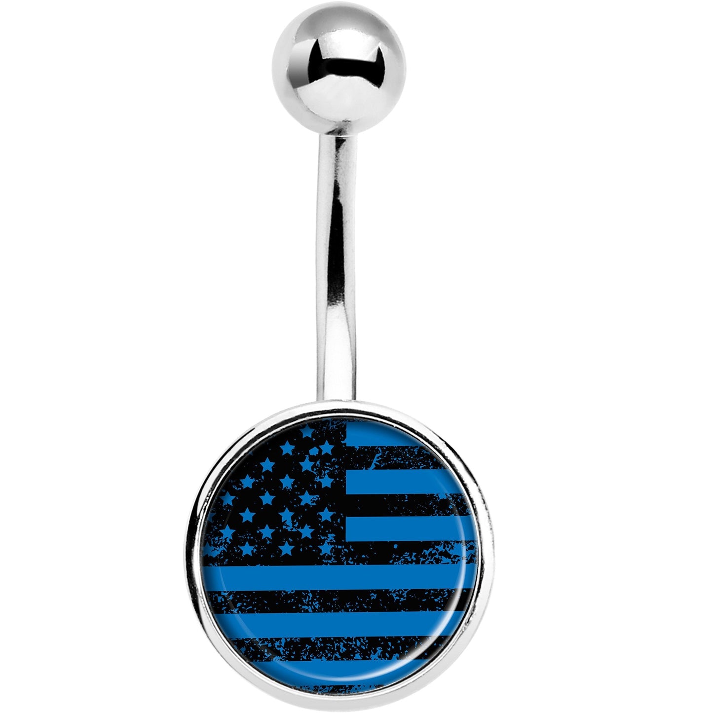 Blue American Flag Belly Ring