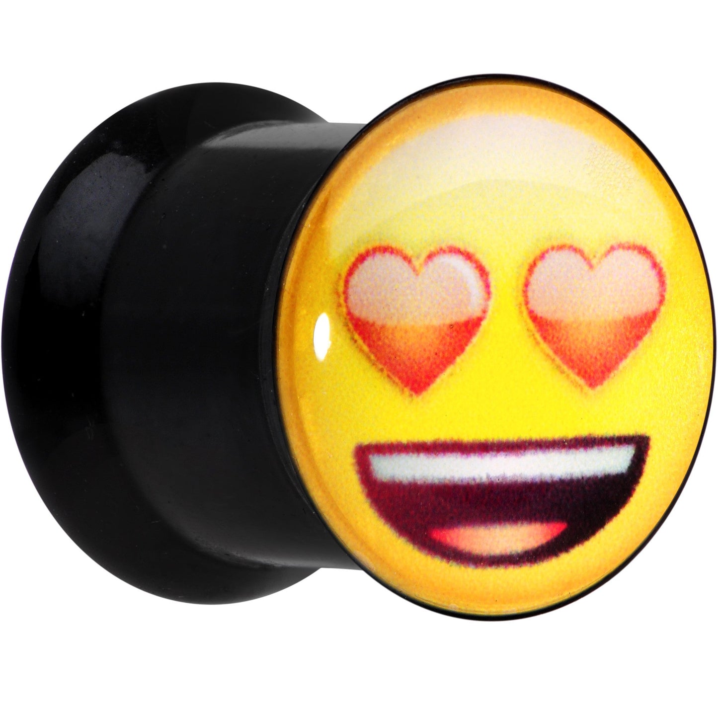 00G Licensed Heart Eyes emoji Acrylic Double Flare Plug Set