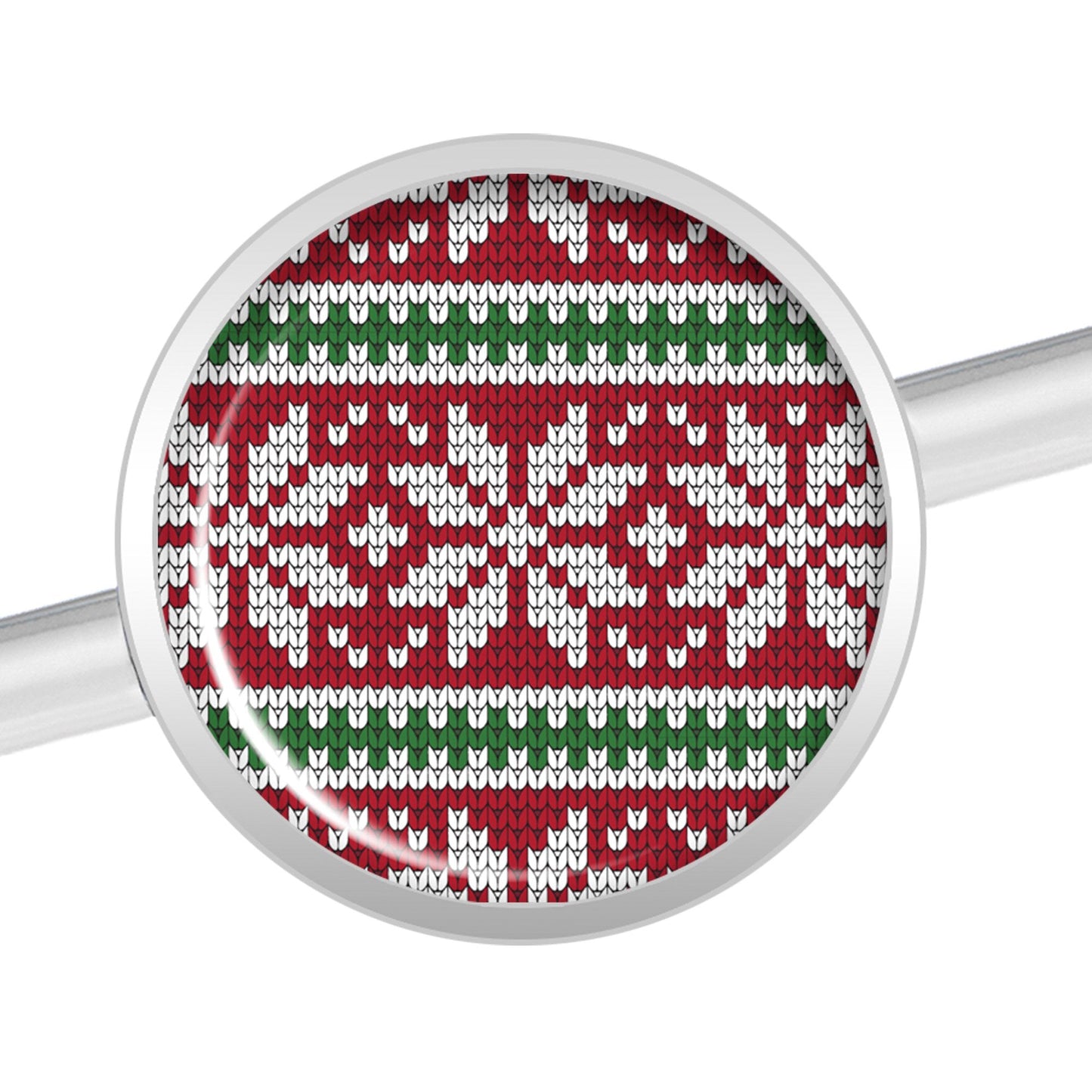 14G Red Green Christmas Sweater Industrial Barbell 37mm