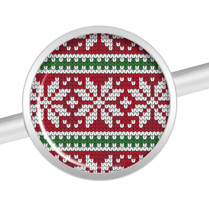 14G Red Green Christmas Sweater Industrial Barbell 37mm