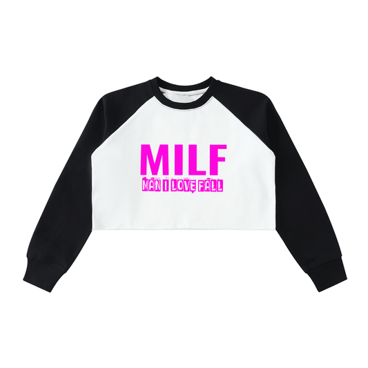 Raw - Hem Color - Block Raglan Crop Sweatshirt - Jaico Online Shop
