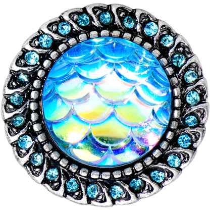 00G Aqua Gem Iridescent Blue Mermaid Scale Screw Fit Plug Set