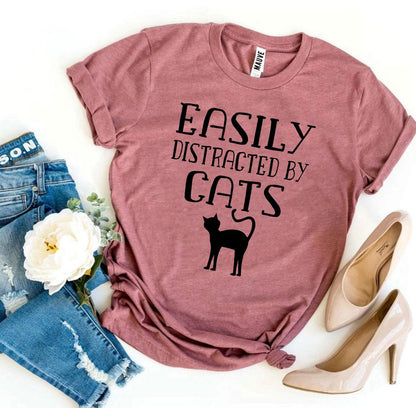 Easily Distracted By Cats T-Shirt - Jaico Online Shop