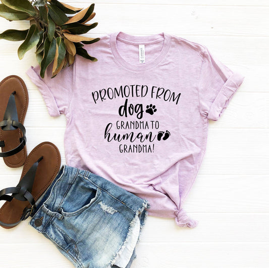 Promoted from Dog Grandma to Human Grandma T-Shirt