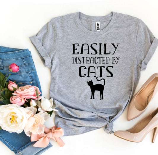 Easily Distracted By Cats T-Shirt - Jaico Online Shop