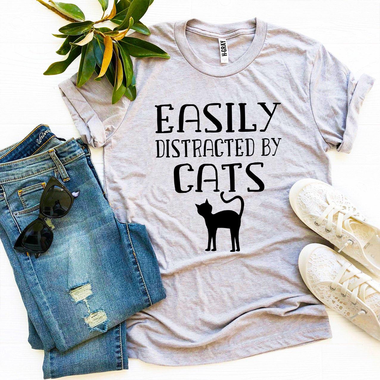 Easily Distracted By Cats T-Shirt - Jaico Online Shop