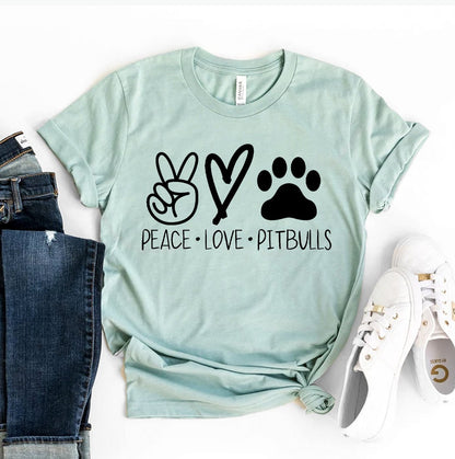 Peace Love Pitbulls T-shirt - Jaico Online Shop