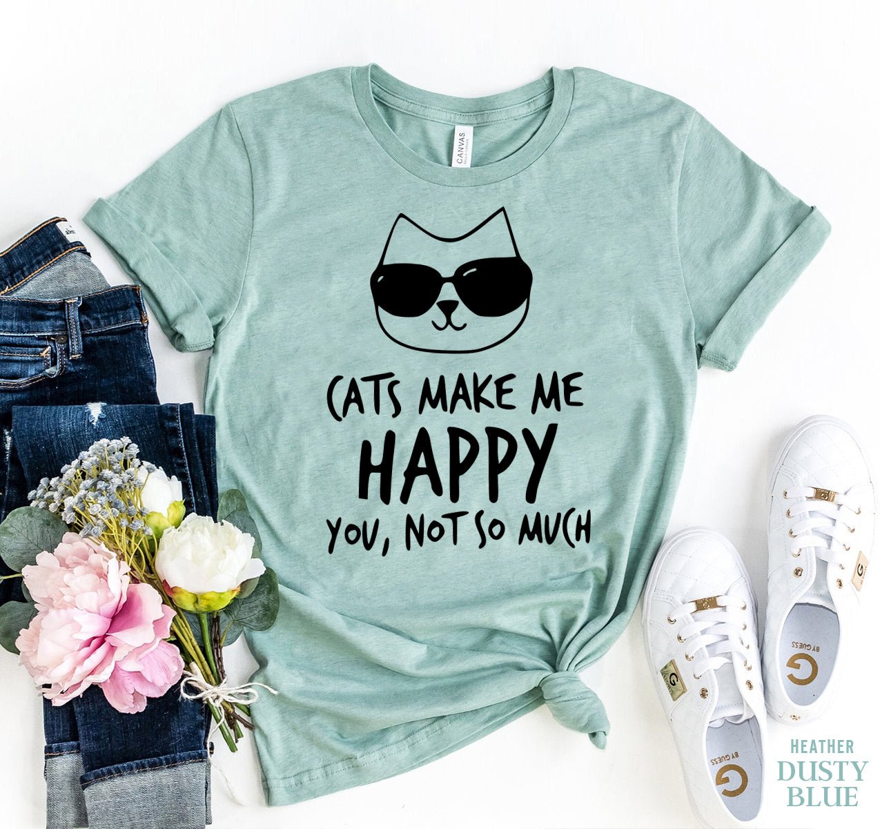 Cats Make Me Happy T-Shirt - Jaico Online Shop