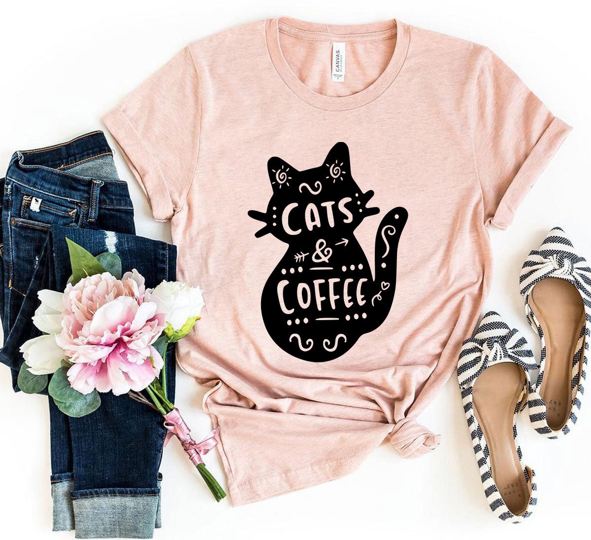 Cat And Coffee T-Shirt - Jaico Online Shop