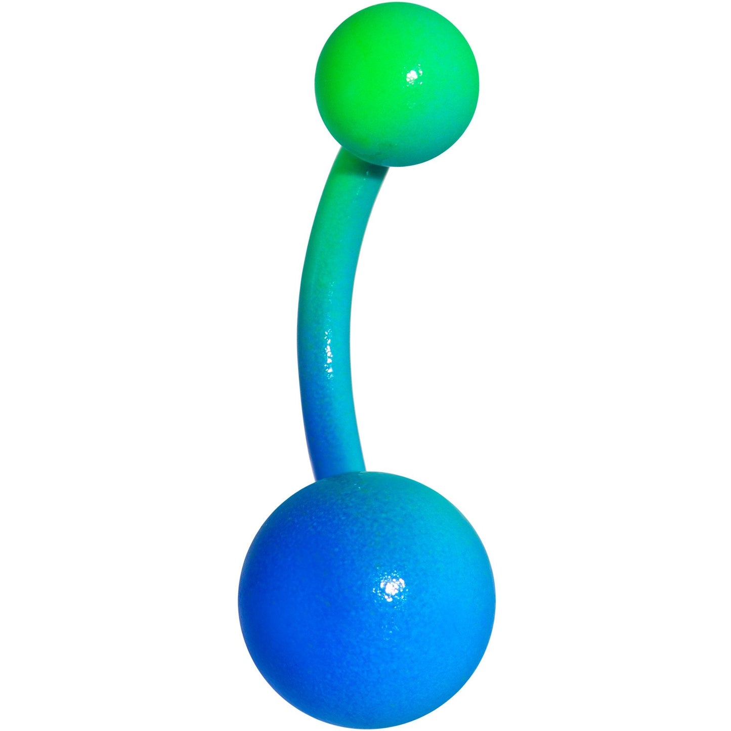 14G 3/8 Color Plated Blue Green Fade Belly Ring