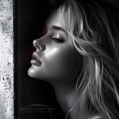 14k Solid White Gold Genuine 1.5mm Diamond Micro Nose Ring