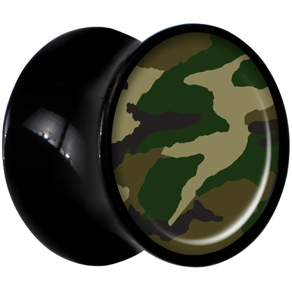 Black Acrylic Woodland Camo Print Saddle Plug Set 00G